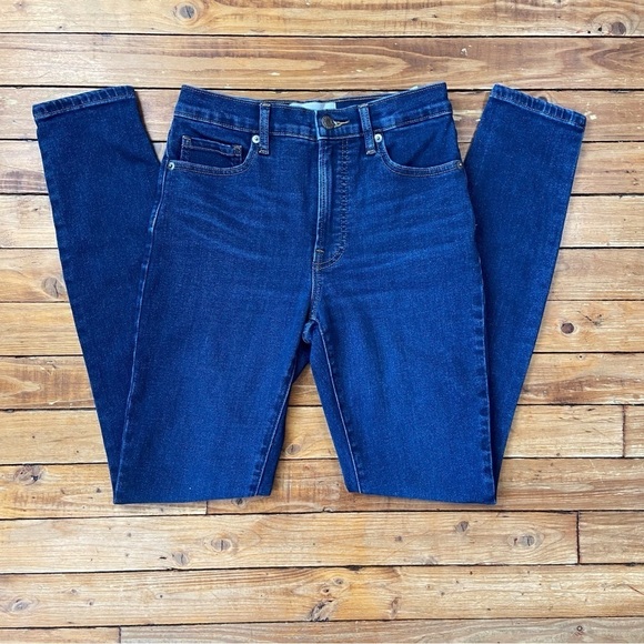 EVERLANE high rise tall jeans size 25 blue stretch denim high waist/waisted - Picture 1 of 12